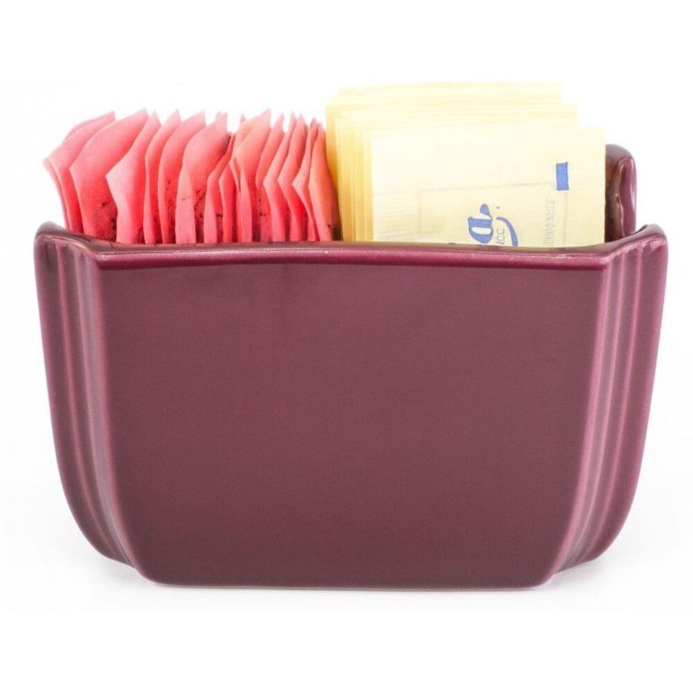 Fiestaware Fiesta Sugar Packet Sweetener Caddy Organizer Cards Ceramic Mulberry